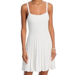 STAUD White Textured Mini Dress